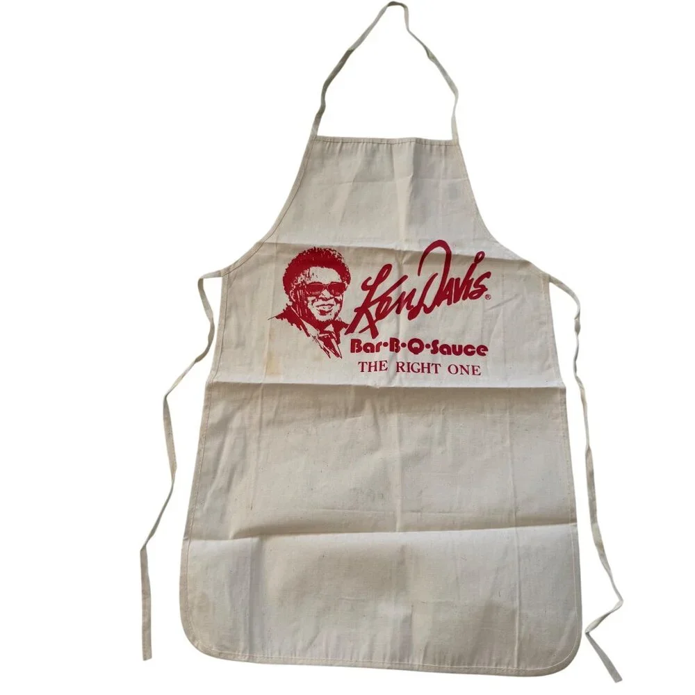 Vintage Ken Davis Bar-B-Q Sauce Apron Augusta Sportswear 100% Cotton USA - Picture 1 of 9